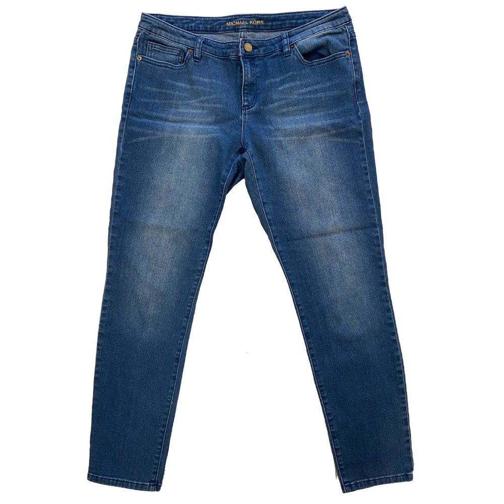 MICHAEL KORS  Strada Regina 42 Jeans Straight Stretch Dark Wash Size 1 EUC